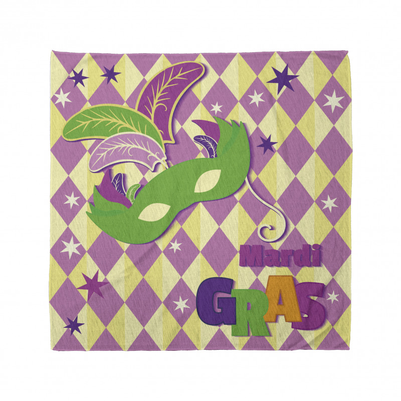 Geometrik Bandana Mor Mardi Gras Desenli