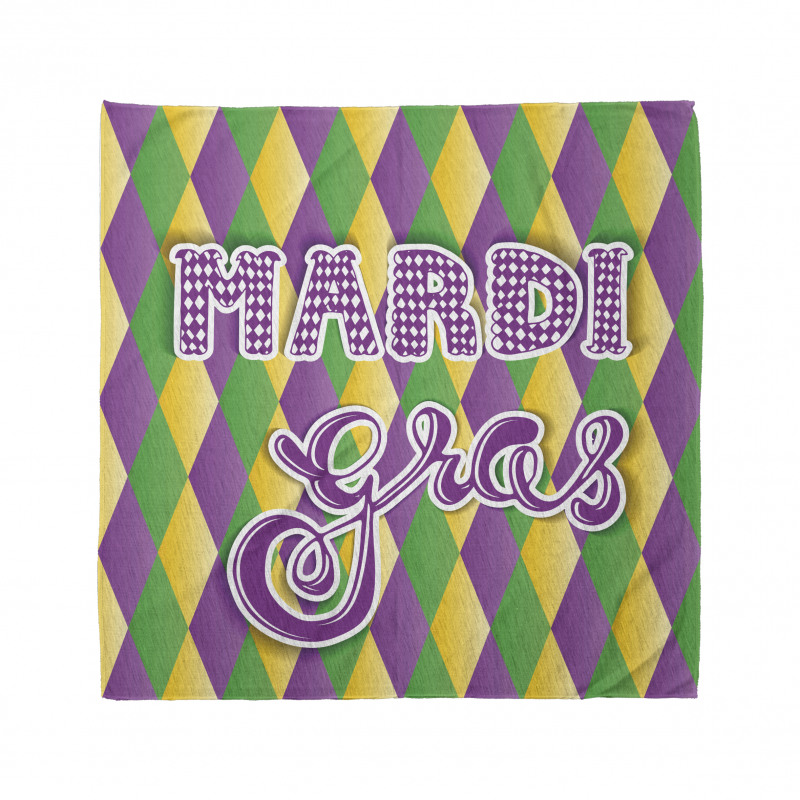 Geometrik Bandana Mardi Gras Desenli