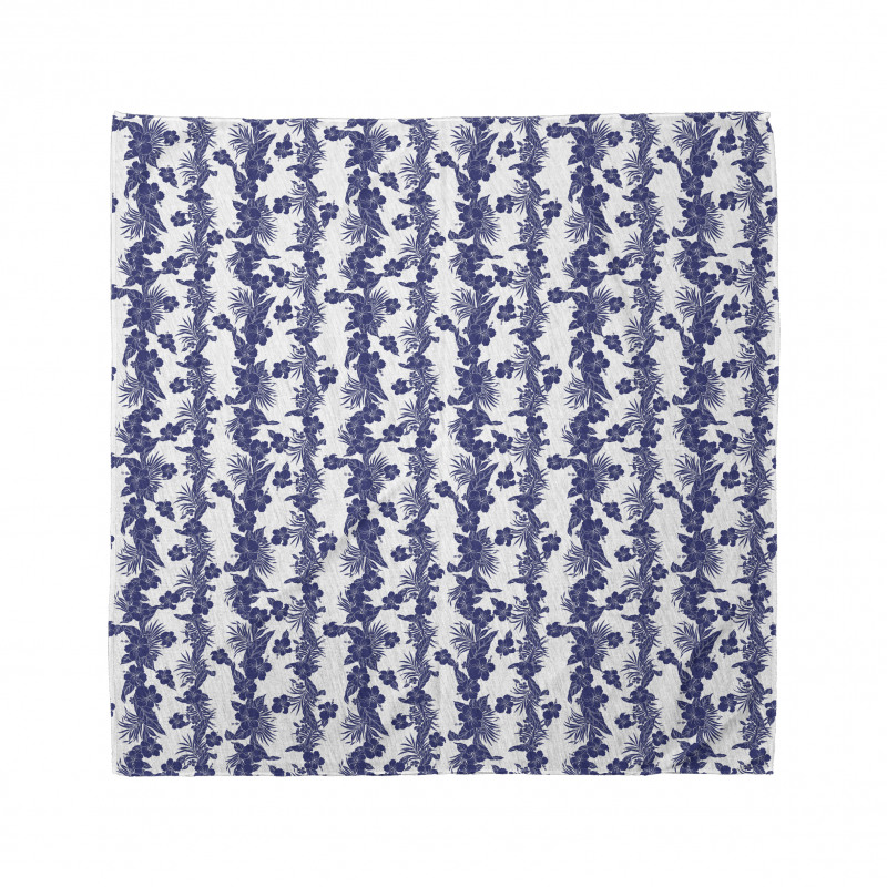 Blue and White Hibiscus Bandana