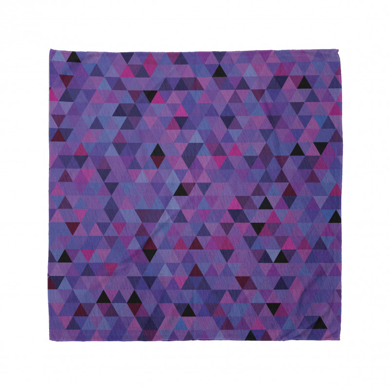 Geometrik Bandana Mor ve Mavi Üçgenler