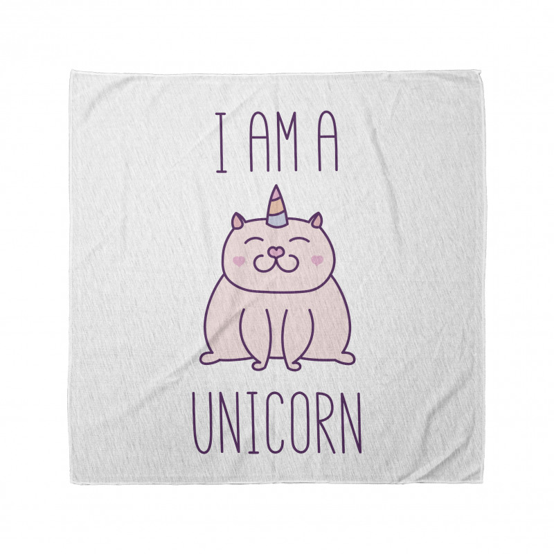 Eğlenceli Bandana Mor Kedi Unicorn