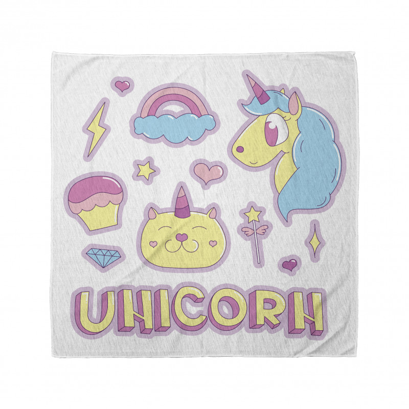 Rengarenk Bandana Pembe Mavi Unicornlar