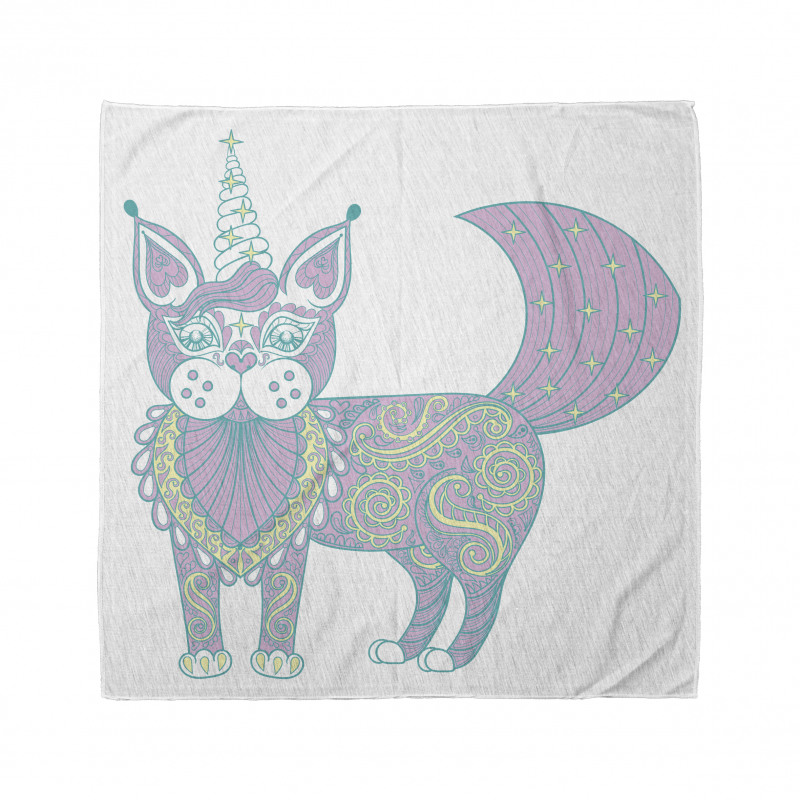 Pastel Bandana Süslü Kedi Unicorn