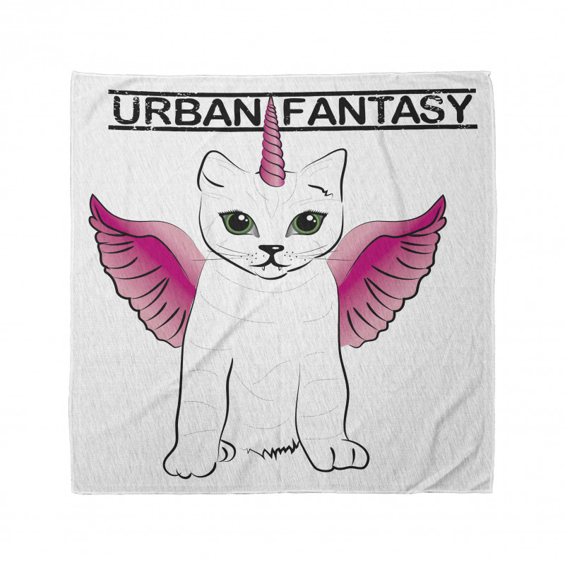 Tatlı Bandana Kanatlı Unicorn Kedi Desenli