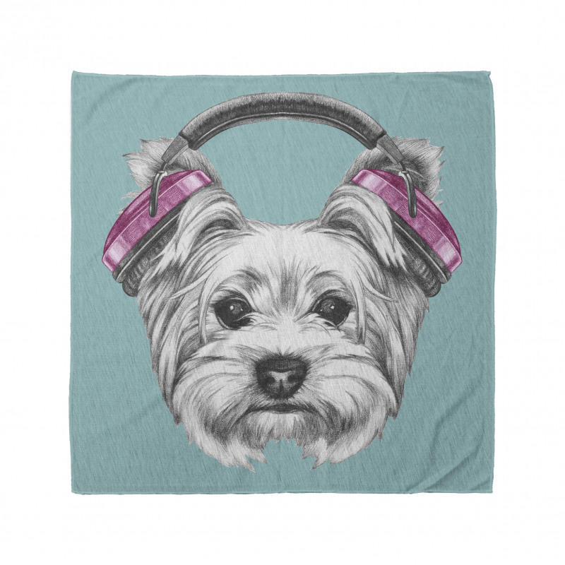 Hipster Bandana Müzik Dinleyen Köpek