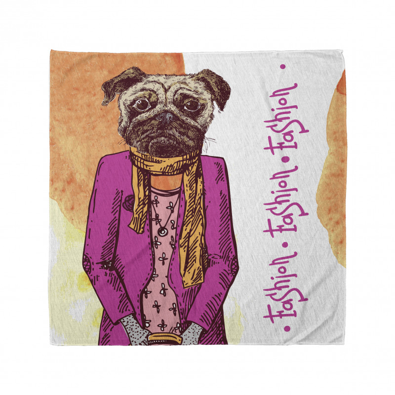 Pug Köpek Bandana Stil İkonu Ceketli Hayvan Moda Komik Tema