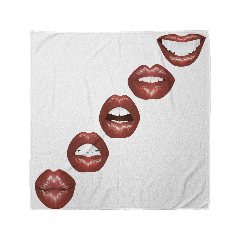 Vivid Full Red Lips Feminine Bandana