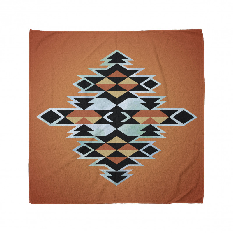 Etnik Bandana Geometrik Antik Tribal Desenli Çizgili Kilim