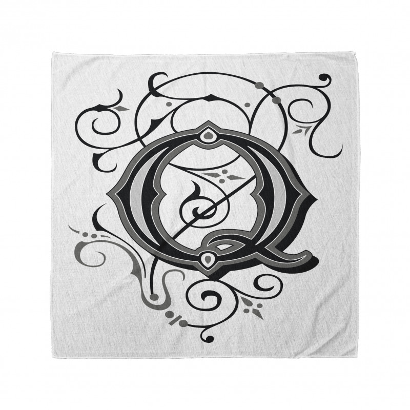 Gothic Q Flowers Art Bandana