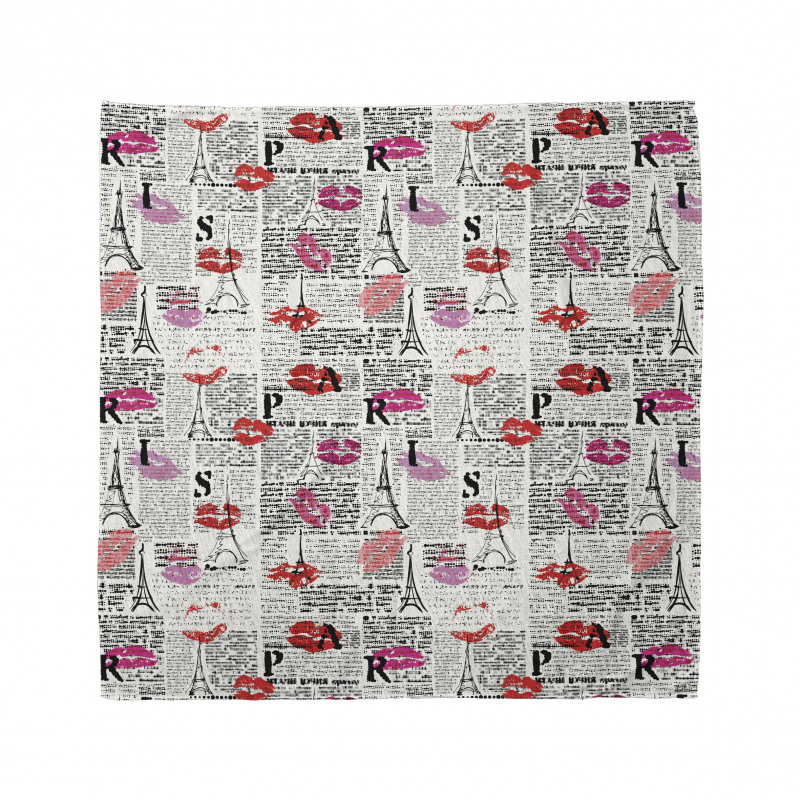 Newspaper Lipstick Kiss Bandana