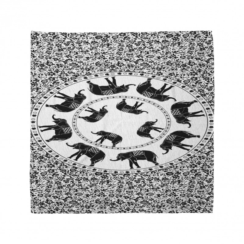 Monchrome Animal Floral Bandana