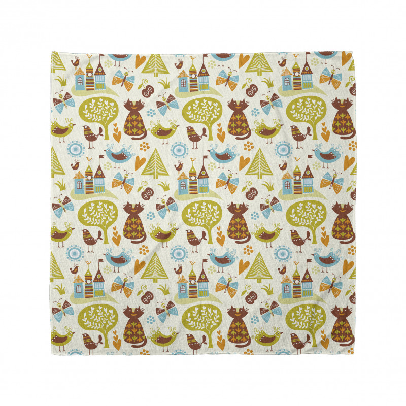 Cats Birds Butterfly Bandana