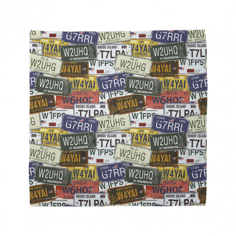 Retro Auto License Plates Bandana