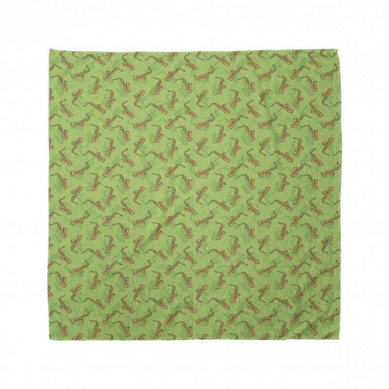 Saxophones on Green Bandana