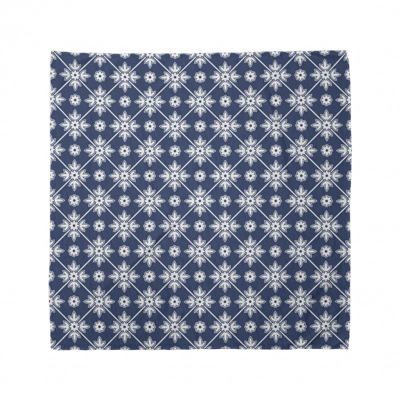 Checkered Folkloric Floral Bandana