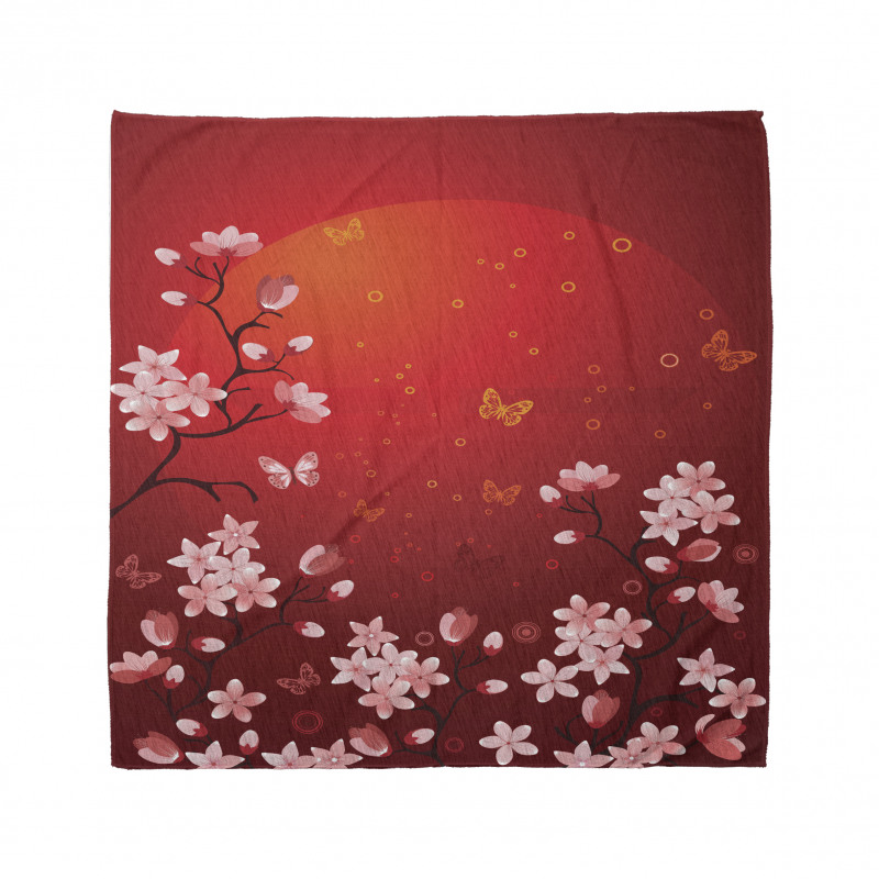 Abstract Sunset and Sakura Bandana