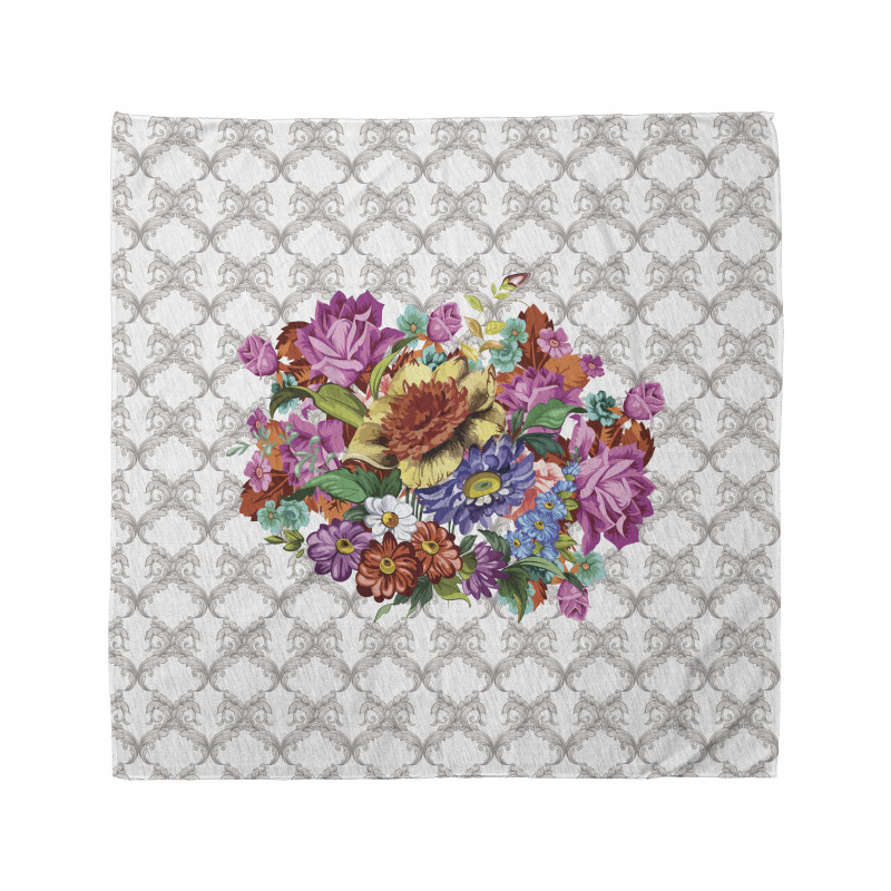 Damask Pattern Bouquet Bandana