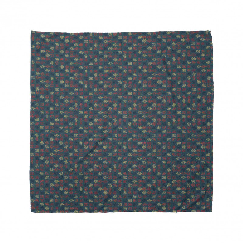 Geometrik Bandana Eskitme Tarzda Yuvarlak Soyut Şekiller