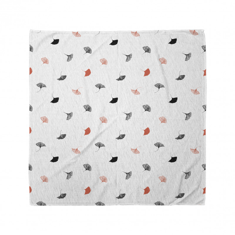 Red Black Ginkgo Leaves Bandana