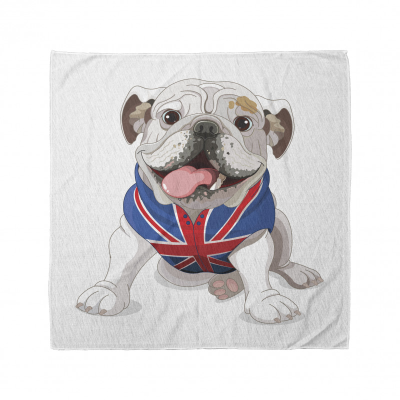 Hayvan Bandana İngiltere Bayraklı Tişört Giymiş Bulldog