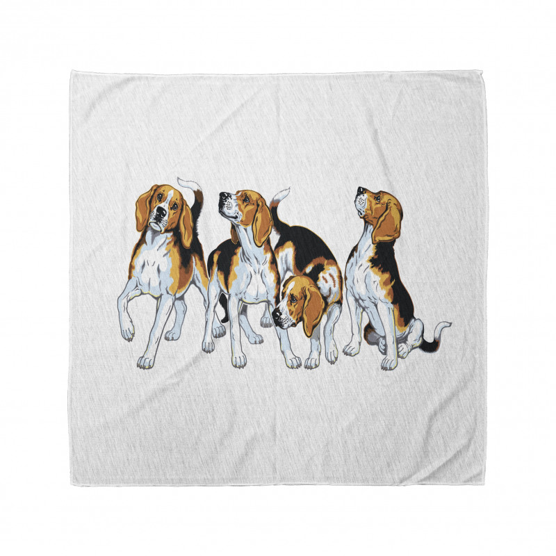 4 Beagle Hounds Play Bandana