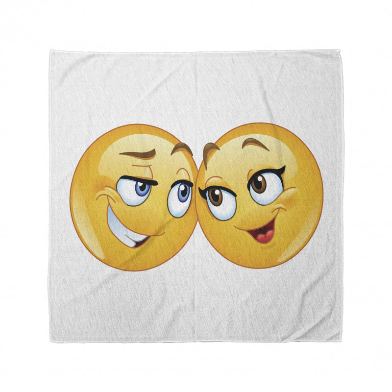 Emoji Bandana Birbirlerine Sevgiyle Bakan Yüz İfadeleri