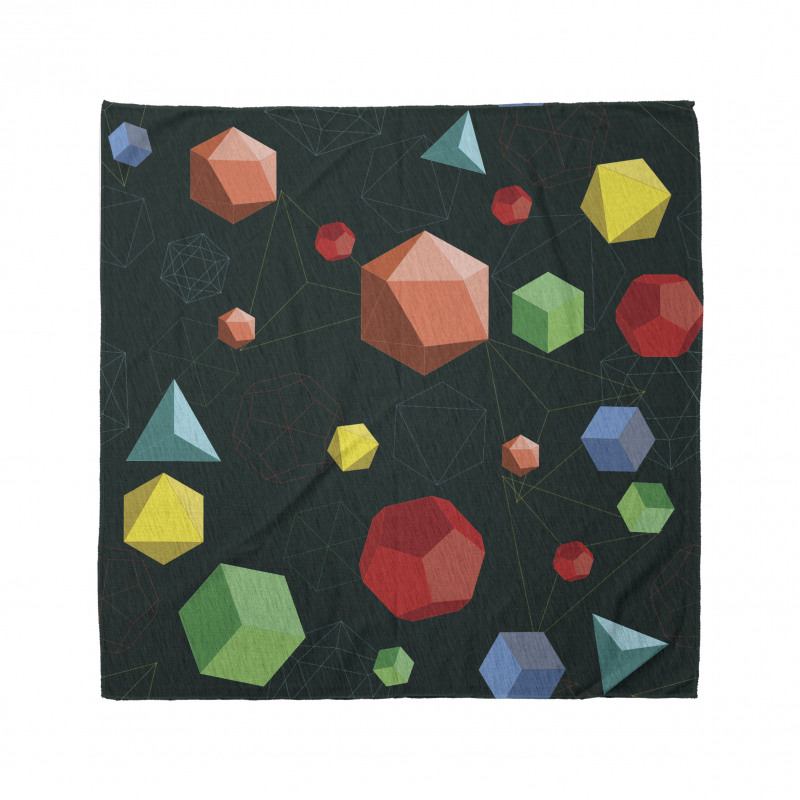 Geometrik Bandana Üç Boyutlu Şekillerden Soyut Kristaller