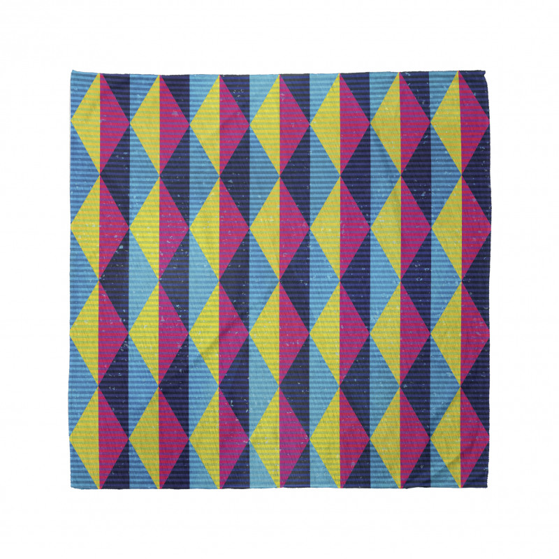 Geometrik Bandana Retro Tarz Dikey Şeritler ve Şekiller