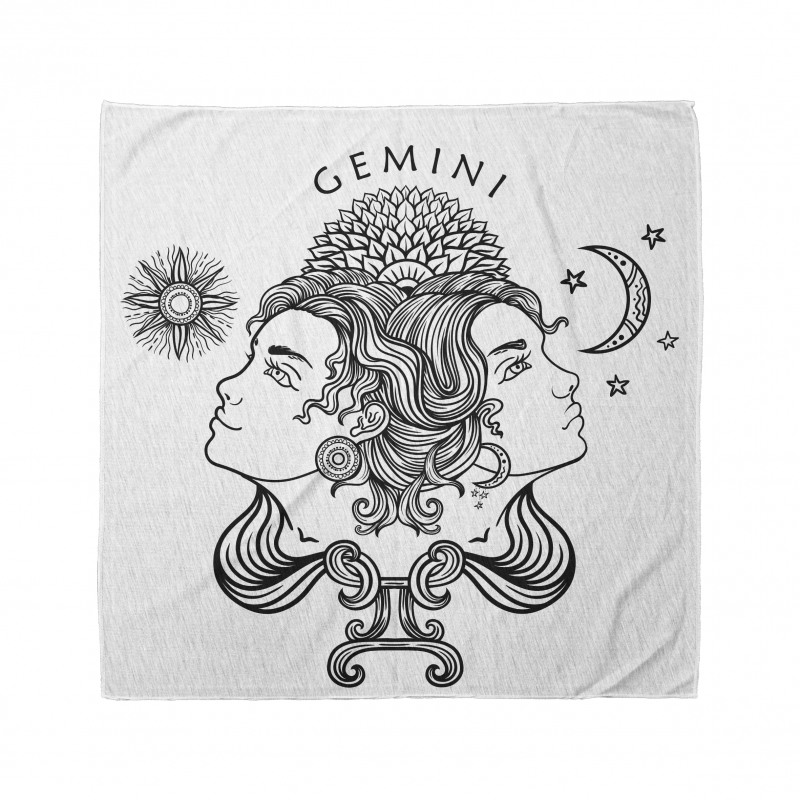 Burç Bandana Güneş ve Aylı Astrolojik İkizler Sembolü Model