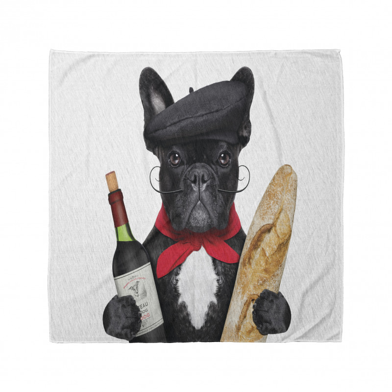 French Dog Red Wine Bandana