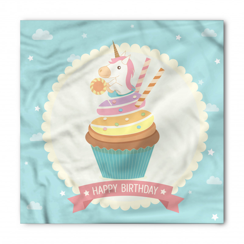Doğum Günü Bandana Özel Kutlama Yazısı ve Unicorn Model
