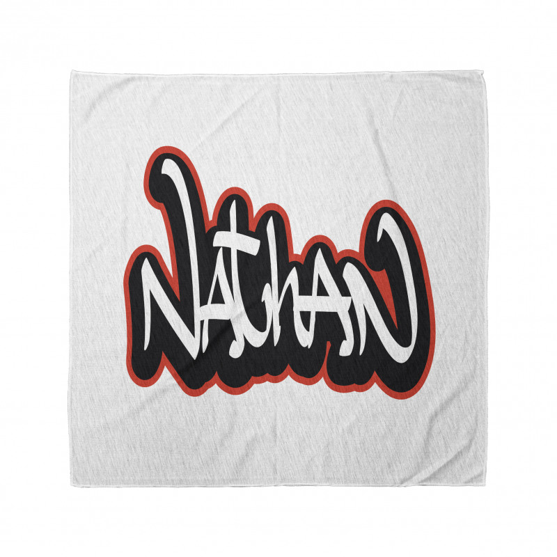 Özel İsim Bandana Grafiti Tarzında Nathan Adı Yazılı Görsel