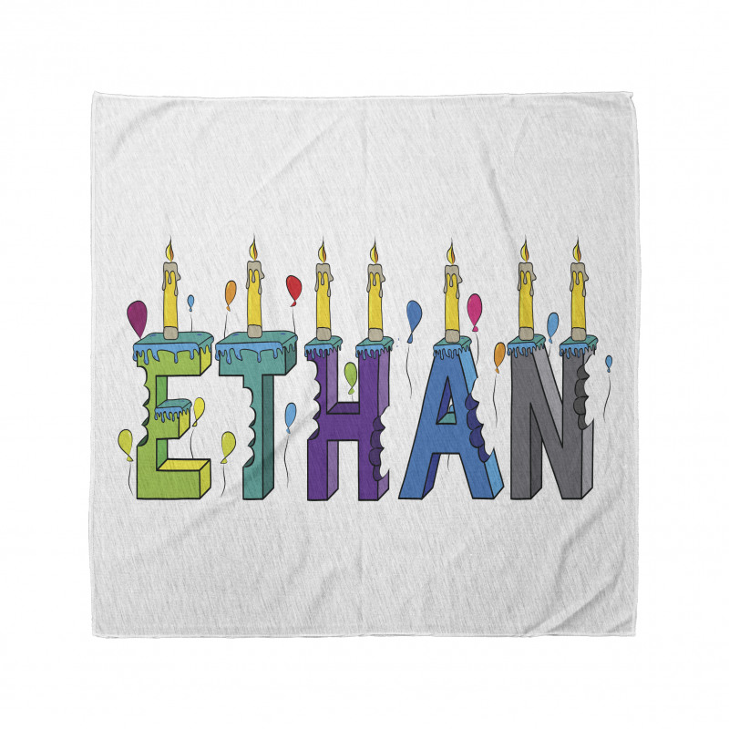 Özel İsim Bandana Doğum Günü Temalı Ethan Adı Yazılı Model