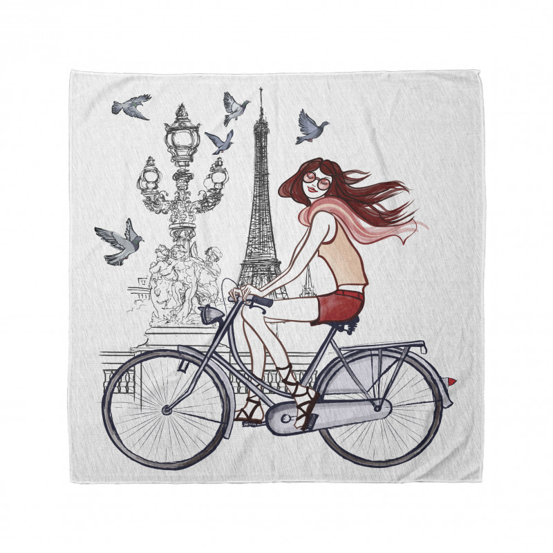 Woman on Bike Eiffel Bandana