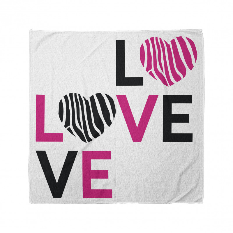 Zebra Stripes Hearts Bandana