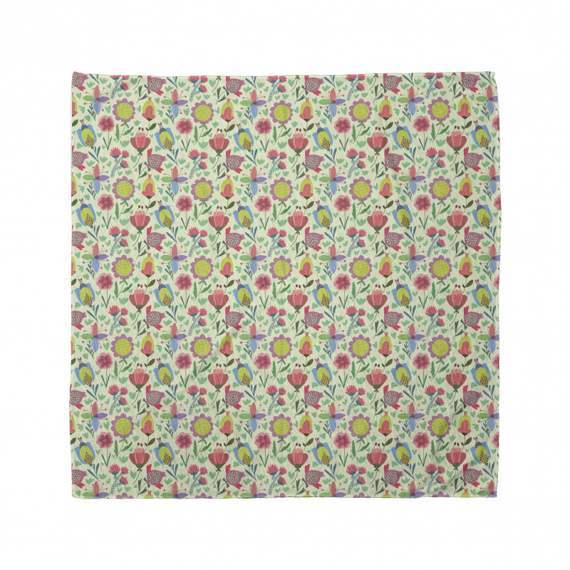 Doodle Blooming Tulips Bandana