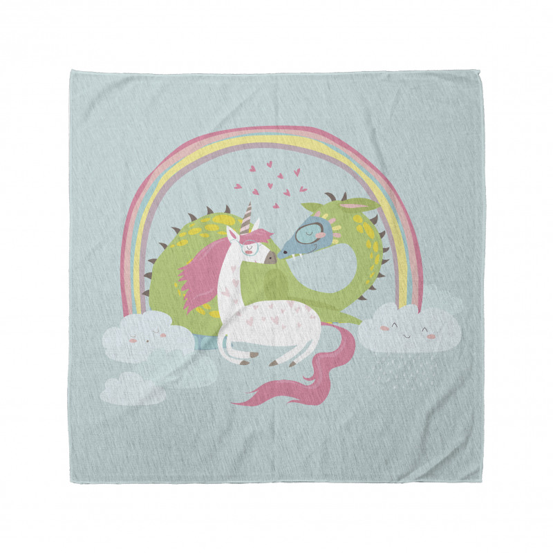 Masalsı Bandana Unicorn ve Ejderhanın Sevgi Dolu Anları