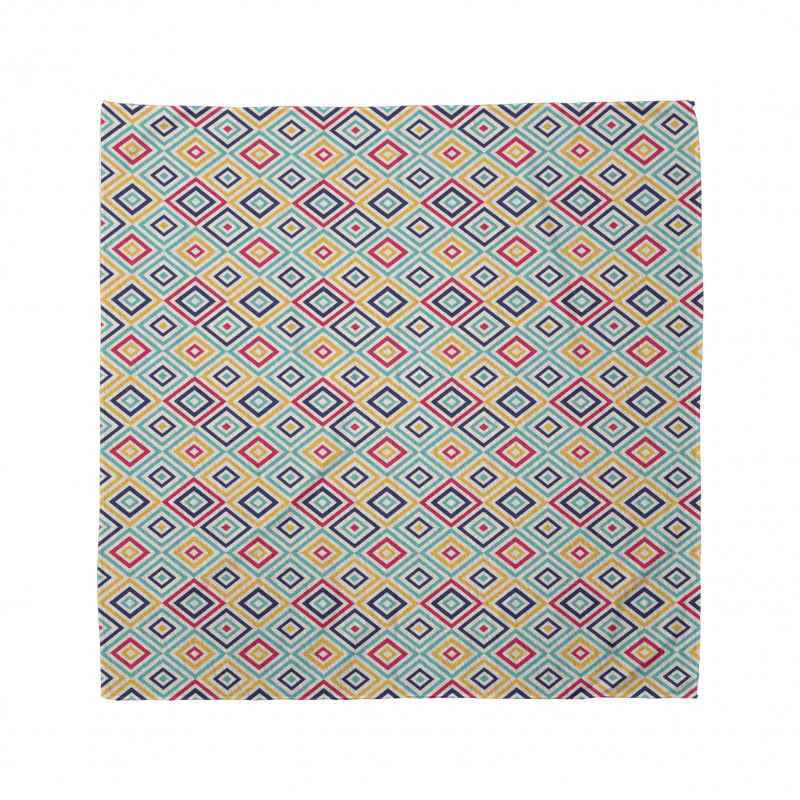 Soyut Bandana Pastel Tonlarda İç İçe Geçmiş Dörtgenler