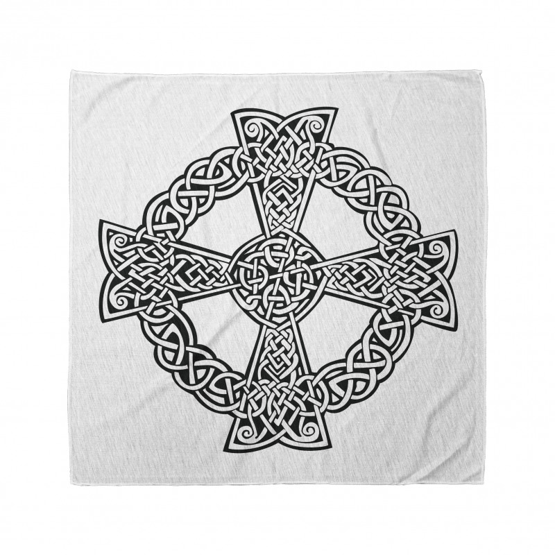 Sanat Bandana Kelt Motifleriyle Döşeli Haç İllüstrasyonu