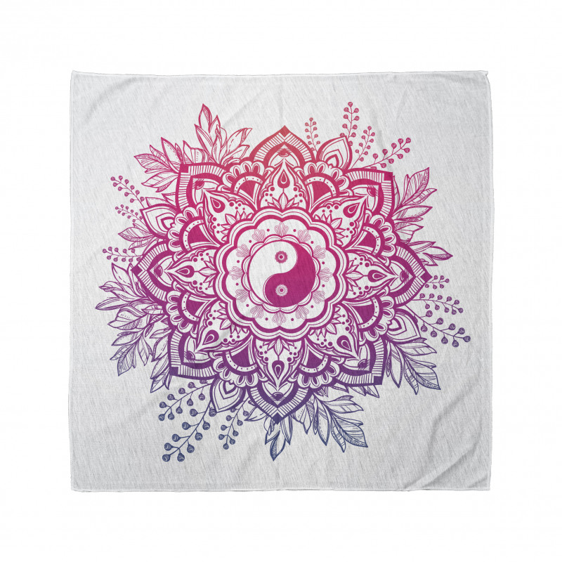 Yin Yang Bandana Mandala Şekil Üzerinde Kadim Sembol Model