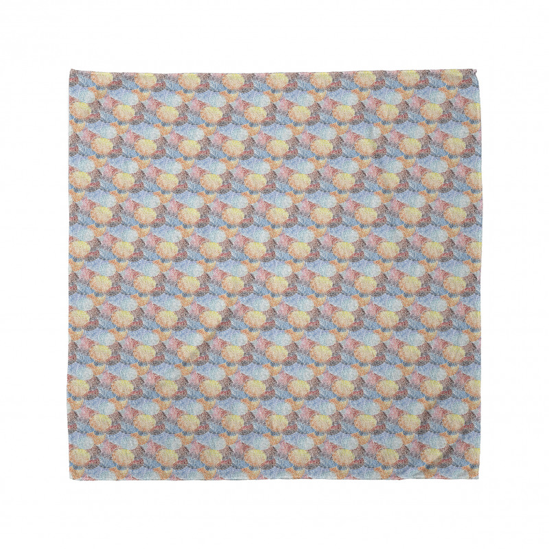 Geometrik Bandana Soluk Görünümlü Soyut Dairesel Tekrarlı