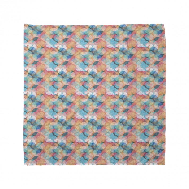 Geometrik Bandana Rengarenk Dairelerden Soyut Sürreal Desen