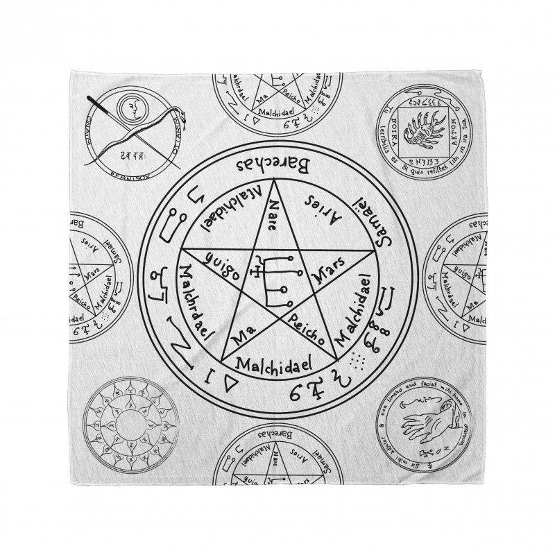 Mistik Bandana Okültizm Öğretiler Konseptli Pentagram Şekli