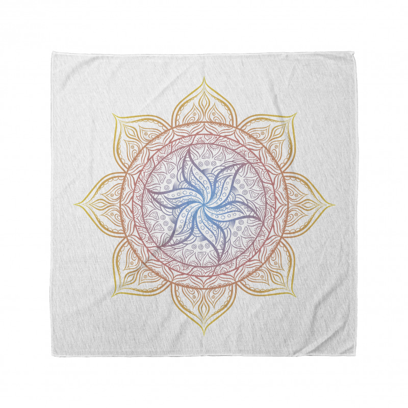 Mandala Bandana İçerisi Çiçek Gibi Açmış Olan Karışık Şekil