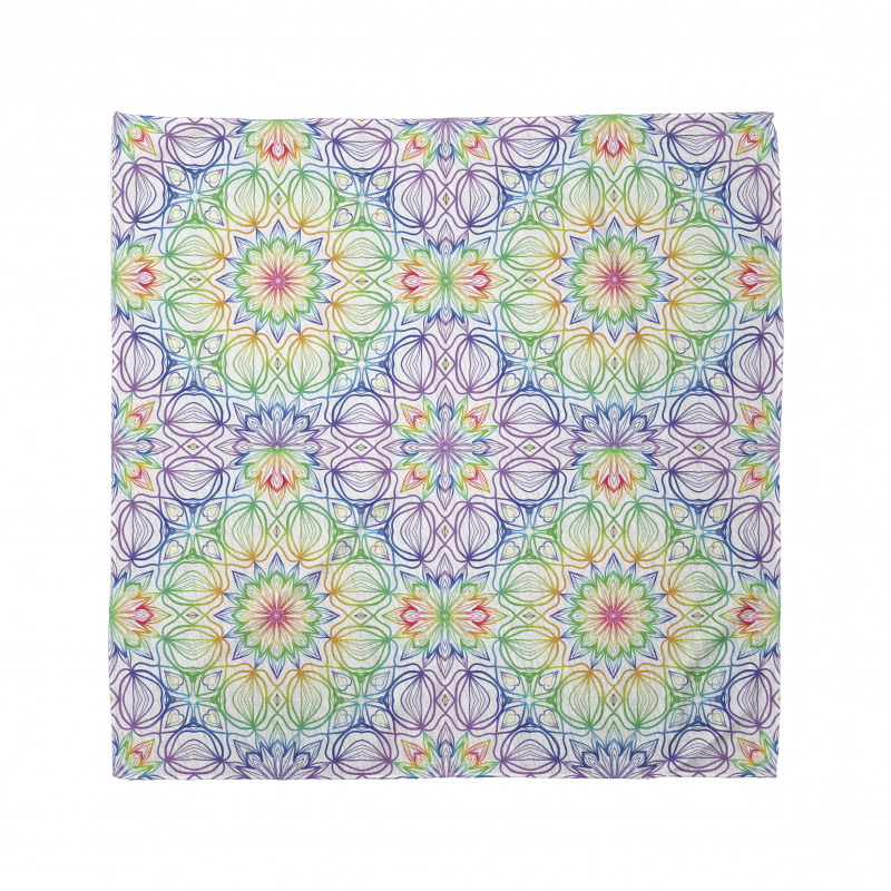 Mandala Bandana Tekrarlı Mistik Rengarenk Süslemeler Motifi