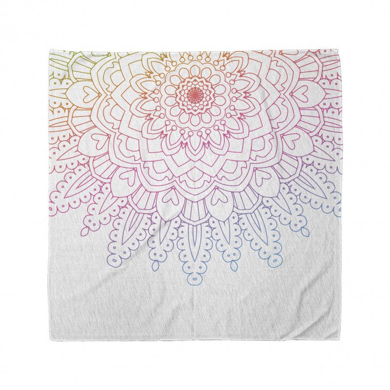 Mandala Bandana Gökkşağı Renk Geçişi Çizgisel Tasarım