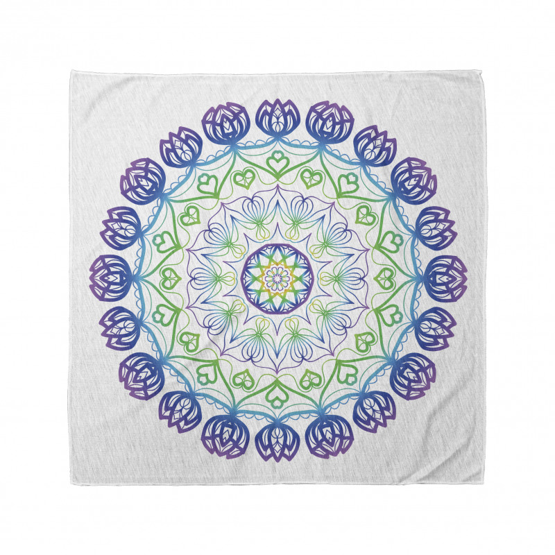 Mandala Bandana Etrafı Çiçek Gibi Spiritüalizm Temalı Motif