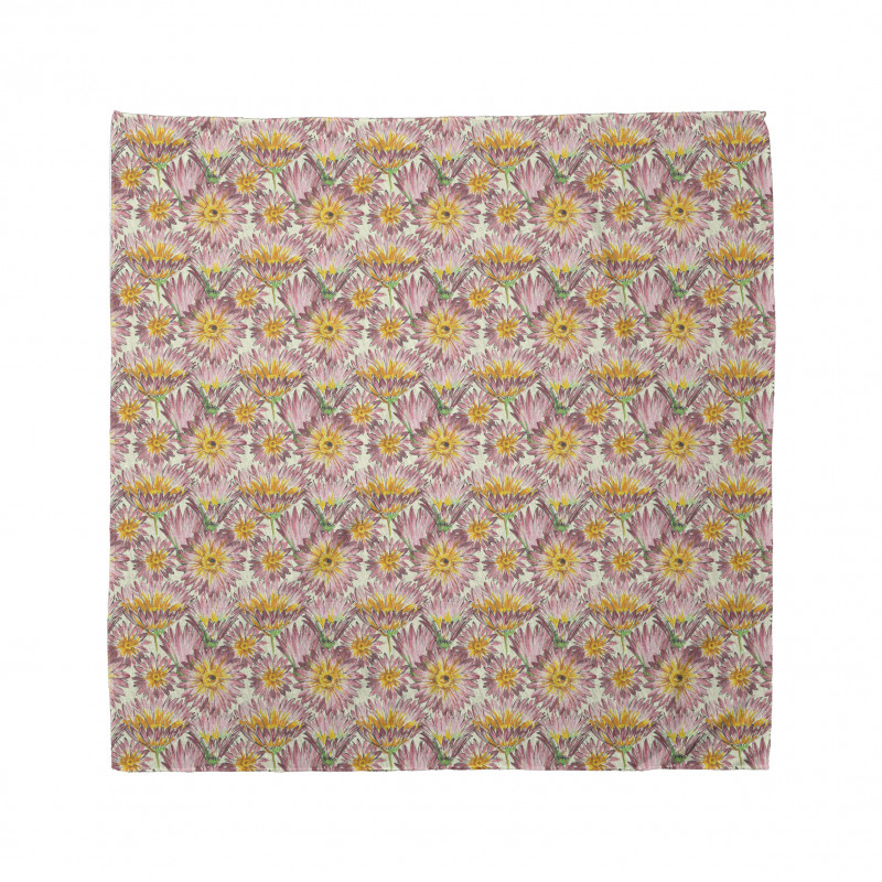 Retro Doodle Flowers Bandana