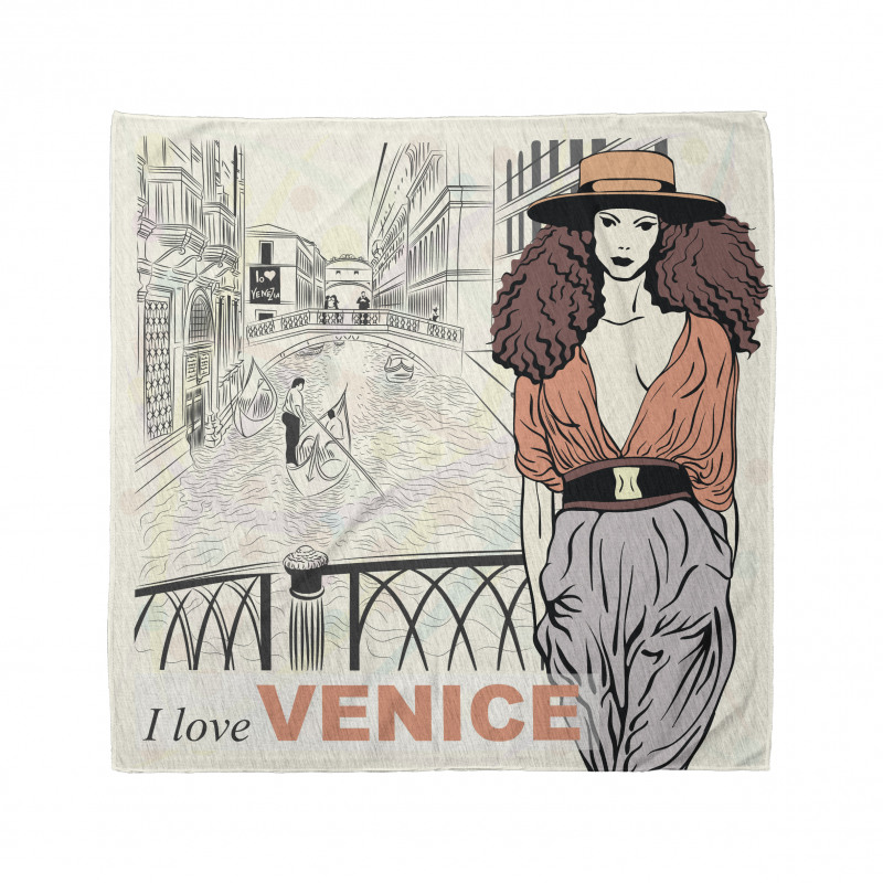 Venice Bandana İtalyayı Seven Kadın Vintage Tarzı Görsel