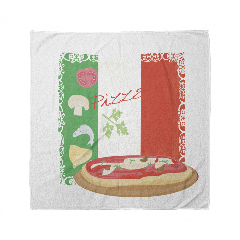 Pizza Bandana Hamurdan Yapılmış Yuvarlak İtalyan Yemeği